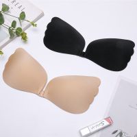 Women Sexy Lingerie Butterfly Mesh Silicone Bust Front Closure Lady Girls Bras Invisible Push Up Non-slip Bra