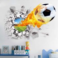 Football broken wall stickers for kids room living sports decoration mural home decor decals wallpaper