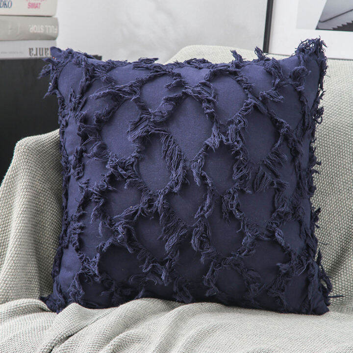 solid-color-pillowcase-plush-pillowcase-cushion-case-tassels-pillow-cover-double-sided-pillow-cover-living-room-cushion