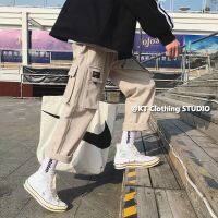 【Good Quality】Summer new clothing Multi side pockets pants Japanese mens wear overalls straight tube teen handsome big