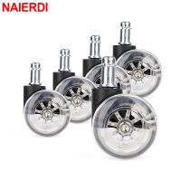 5PCS NAIERDI 2inches Office Chair Caster Wheels Swivel Rubber Soft Safe Rollers PU Transparent Furniture Wheel for Furniture Furniture Protectors  Rep