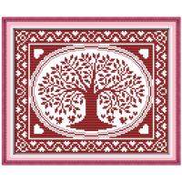 The oval happiness tree Needlework Stitch DIY 18ct 14CT 11ct canvas cotton silk CXC Embroidery Kits Count Cross-Stitching