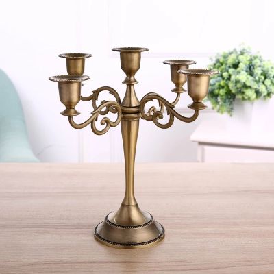 New Bronze Candelabra Metal 5-arms3 arms Candle Holders Wedding Decoration Candlesticks Event Candle Stand Table Centerpiece