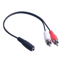 【CW】New 3.5MM Female Connector Jack Stereo Cable Y Plug To 2 RCA Male Adapter 3.5 Audio Aux Socket Headphone Music Wire