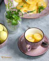 เซตแก้วพร้อมจานรอง Set Cup and Saucer (splat ม่วง lilac) ทำจากวัสดุ Fine Porcelain คุณภาพสูง แบรนด์ Wilmax England