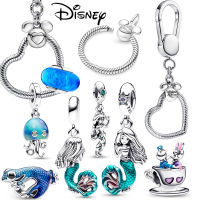 2022 Disney ใหม่มาถึง 925 เงินสเตอร์ลิง Micky Heart Key Ring Fit Pandora Charms สร้อยข้อมือและกำไล-Souyine