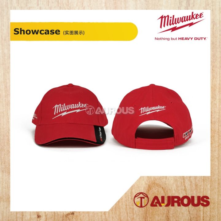 milwaukee-หมวกแก๊ป-ผ้าฝ้าย-ปักลาย-สีแดง-รุ่นลิมิเต็ด