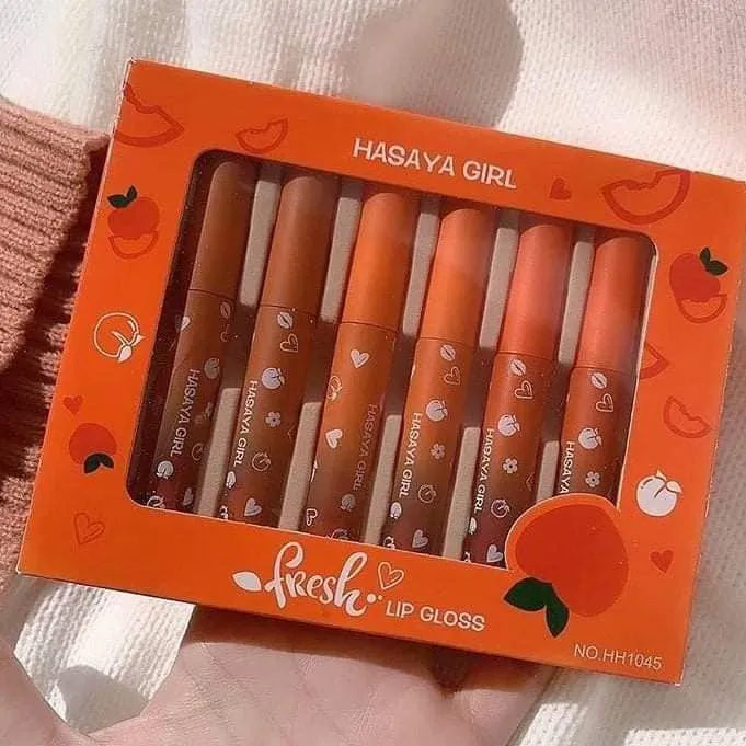 [Asen] Hasaya Girl Peach Fresh Lip Gloss set 6pcs Lazada PH
