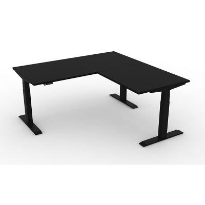 Ergotrend โต๊ะเพื่อสุขภาพเออร์โกเทรน Sit 2 Stand GEN3 L shape black Leg ขาดำ ไม้PB (Triple Motor)