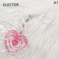 Elector New Pink Y2K ห่วงโซ่โทรศัพท์จี้รัก bowknot Charms CHAIN สำหรับพวงกุญแจ handmade DIY Accessories