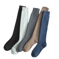 5Pair Winter Men‘s Knee Wool Long Socks Thick Warm Harajuku Compression High Male Socks -40