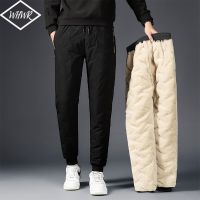 Winter Mens Thicken Lambswool Warm Sweatpants Fleece Casual Water Proof Trousers Male Lamb Velvet Pants Streetwear Sports Pants