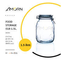 AMORN - FOOD STORAGE 018-1.5L. - โหลแก้วฝาสปริง สำหรับใส่ขนม, ของแห้ง, อาหารแห้ง, เครื่องเทศ ในครัวเรือน ขนาด 1.5 ลิตร