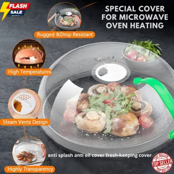 Multifunction Microwave Splatter Cover Collapsible Food Cover Hollow-out  Drain Basket Cooking Splash Guard Kitchen Accewwories