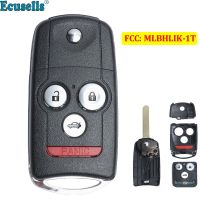 【☼】 Auto City (JAS) กุญแจรีโมทพับได้แบบ3 + 1/4ปุ่ม,สำหรับ Honda Accord สำหรับ Acura TL TSX ZDX 2009-2014 FCC ID:MLBHLIK-1T