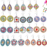 【CC】✸⊙♧  16/8/2pcs Shaped Painting Earrings Jewelry Mosaic Accessories Crafts Gifts for