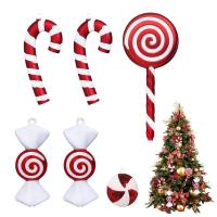 Christmas Canes Large Christmas Lollipop Ornament Hanging Ornaments Set Fake Canes Crafts For Christmas Tree Wreath Fireplace Socks Tights