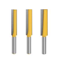 3 Pcs 1/2 Inch Shank Straight Wood Router Bits Tungsten Carbide Long Straight Milling Cutters Woodworking Tools Bit