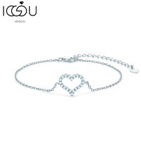 IOGOU สร้อยข้อมือหรูสำหรับผู้หญิงหัวใจ Moissanite สร้อยข้อมือมือ LadiesOriginal 925เงินสเตอร์ลิงเครื่องประดับ Fine สำหรับสาวๆ