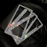 Bling Sparking License Plate Frame License Tag Cover Holder USA Auto Car Styling Truck Vehicle Number plate Holder Women