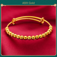 ASIX GOLD สร้อยข้อมือสุภาพสตรี 999 สร้อยข้อมือลูกปัดนำโชค ชุบทอง 24K ไม่ลอก ไม่ดำ