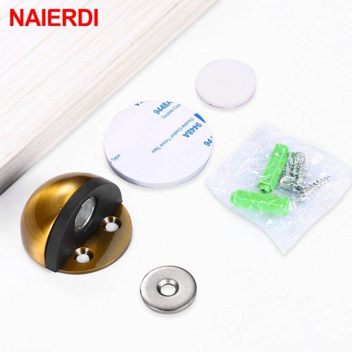 lz-naierdi-non-punching-sticker-door-stopper-stainless-steel-rubber-magnetic-hidden-door-holders-floor-mounted-nail-free-door-stops