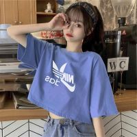 COD tjjs079 Korean Round Neck Print Loose Short Sleeve T-shirt Womens Top 401