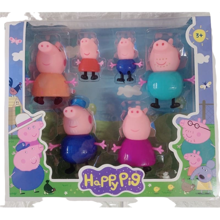 Peppa Pig Family Figure Mommy, Daddy, Grandpa, Granny, George and Peppa ...