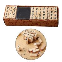 Dolity 40x Vintage Style Wooden Alphabet Number Rubber Stamps Teaching