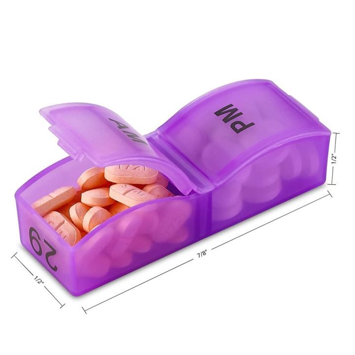 pill-storage-box-mini-letter-number-print-capacity-weekly-medicine-box-transparent-rainbow-morning-evening-medicine-holder-medicine-first-aid-storage