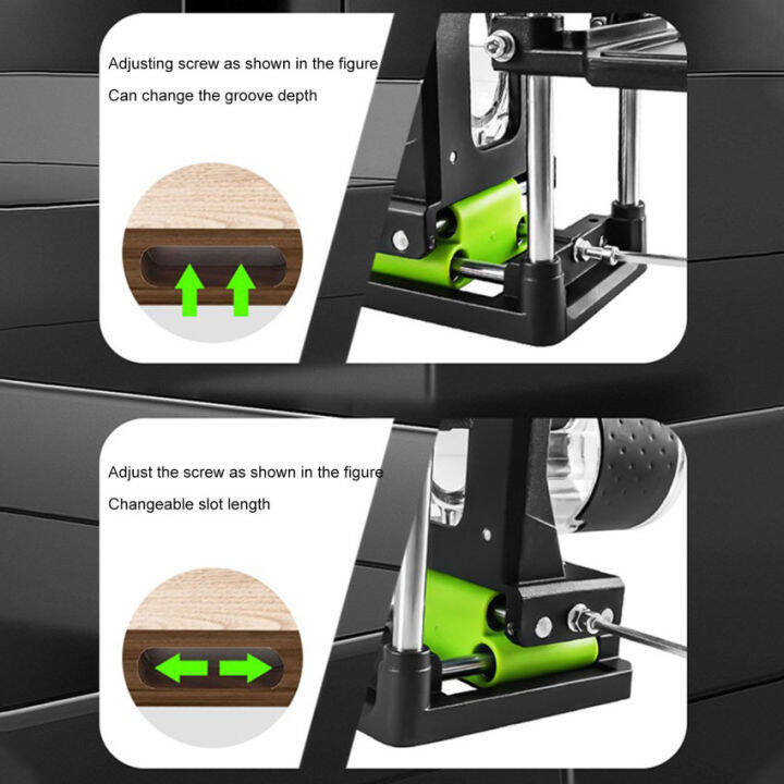 มอร์ติซิ่งจิ๊กสำหรับตัดแต่งเครื่อง2-in-1ตัวยึดสล็อตที่มองไม่เห็นตัวกำหนดตำแหน่งเจาะรางเชิงเส้นเครื่องมืองานไม้แบบ-diy
