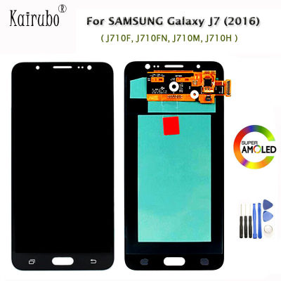 5.5 "Super amoledoledtft สำหรับ Samsung Galaxy J7 2016 J710M J710F J710M0H J710FN จอแสดงผล LCD Touch Screen Digitizer