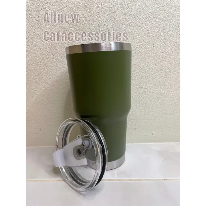 ad-แก้วเยติ-สีเขียวหทาร-ขนาด-30-oz-ขอบเลส-แก้วเก็บความเย็น