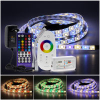 แถบ LED 5050 RGB RGBW RGBWW DC12V 5M 300LEDs ชุดไฟ LED แบบยืดหยุ่น RF 2.4G สัมผัสอะแดปเตอร์ควบคุมระยะไกล