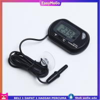 EasyMoGo LCD Display Digital Waterproof Thermometer with Probe for Fish Tank AquariumWater Terrarium Temperature Thermometer with Suction Cup for for Fish and Turtle