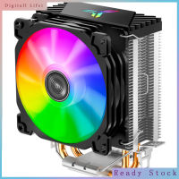 CR1200เครื่องทำความเย็น CPU RGB 3Pin 2ท่อความร้อน CPU ฮีทซิงค์โคมไฟอัตโนมัติพัดลมระบายความร้อนสำหรับ LGA 775/1150/AM4/AM3 +/AM3