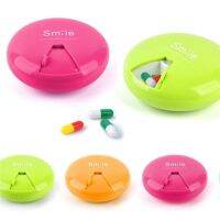 Portable Smile Letter Print Rotatable Pill Box Tablet Drug Case Dispenser Medicine Storage Case Container Pill Case