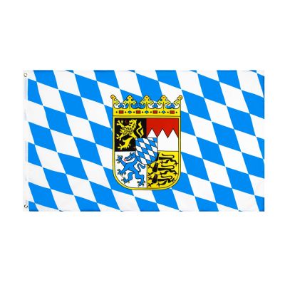 FLAGHUB 60X90 90X150cm BLUE Bavarian Emblem Flag For Decoration  Power Points  Switches Savers