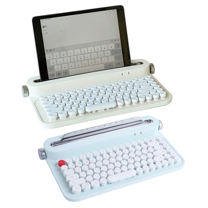 bluetooth-compatible-typewriter-keyboard-retro-steampunk-candy-colors-dot-english-office-wireless-mechanical-keyboard-office-basic-keyboards