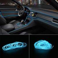 12V 1m/2m/3m/5m LED Strips LED Car Interior Decorative Lamp Flexible Neon Cold RGB Lights Door Foot Seat Decoration Universal