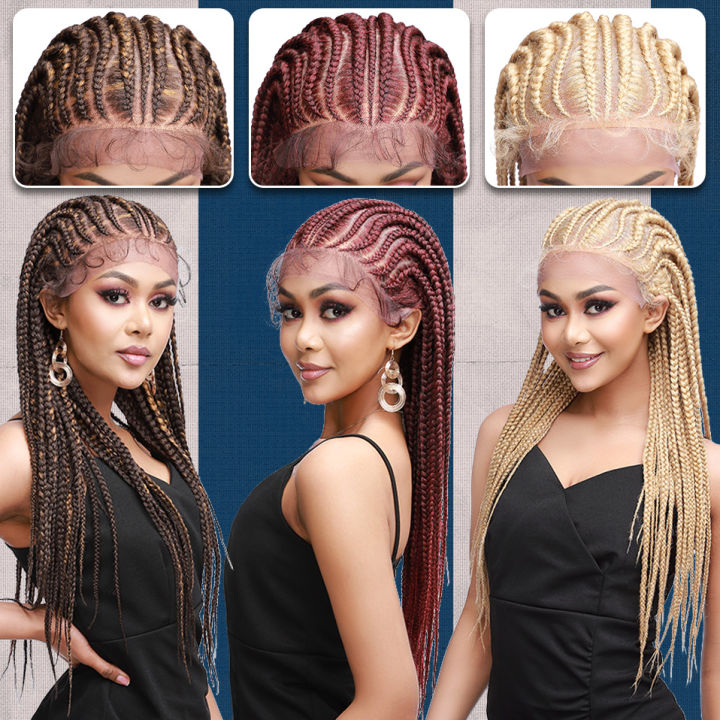 my-lady-วิกผมถักสังเคราะห์ลูกไม้ด้านหน้า27-กล่อง-ids-วิกผมสีดำผู้หญิง-cornrow-ids-หน้าผากลูกไม้วิกผมแอฟริกันถักเปียวิกผม