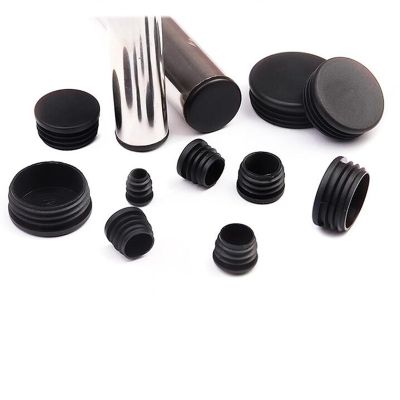 10pcs PVC Round Pipe Plug Black 10-76mm Inner Hole Dust Cover Furniture Leg Plug Chair Blanking End Caps Protector Hardware