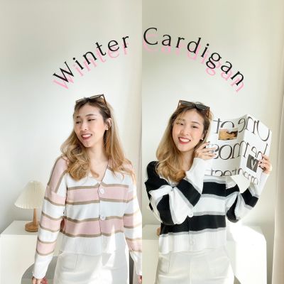 Winter Cardigan - Black/Pink