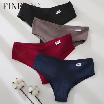 FINETOO 3Pcs/set M-2XL Women Cotton Underwear Comfortable Panties Ladies Plus  Size Underpants Solid Color Briefs Female Lingerie