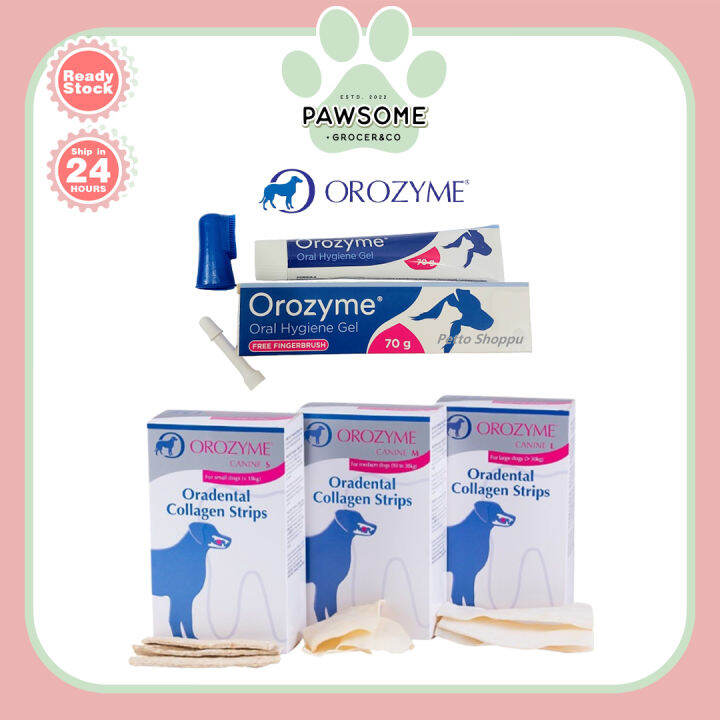 OROZYME® Oral Hygiene Gel/Oradental Collagen Strips For Cats & Dogs Lazada
