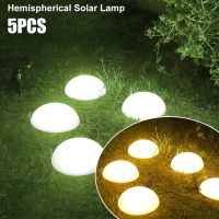 5Pcs Outdoor Solar Powered Ground Light IP65 Waterproof Garden Path Deck Lights 5-In-1 Hemispherical Lawn Lights Driveway Lamp