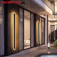 SUNMEIYI IP65ไฟ LED ติดผนังกลางแจ้ง,กลางแจ้งกันน้ำทันสมัยไฟสนามผนังยาวตกแต่งระเบียงสวนไฟกลางแจ้ง