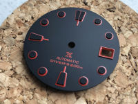 Watch Accessories NH35 dial 200m matt black with red 50 layers for seikomovement