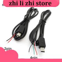 zhilizhi Store 2pin 4pin Mini USB Male Jack Power Cable 5Pin DIY Charging Data Transmission Connector Welding 1m Wire repair 2 4 Core charger