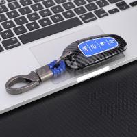 huawe Carbon Fiber ABS Silicone Car Key Case Cover for Hyundai Solaris Sonata Hybrid NEXO NX4 New Grand Santa Fe Tucson 2021 2022